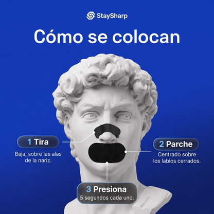 Parche bucal Negro + Tira nasal StaySharp