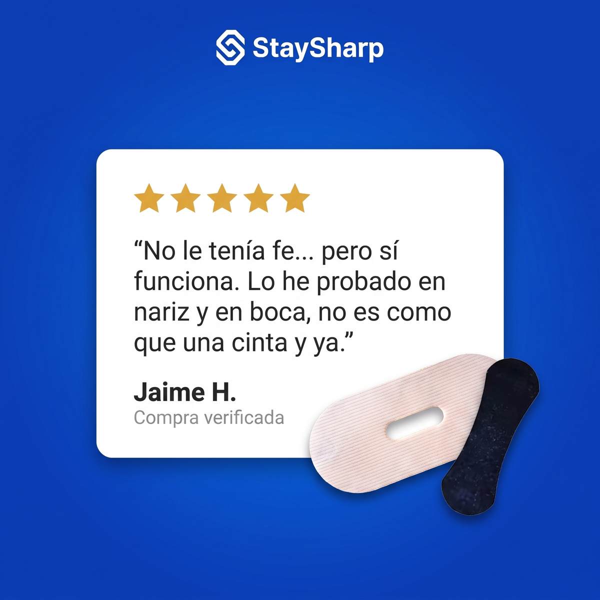 Parche bucal con orificio + Tira nasal StaySharp