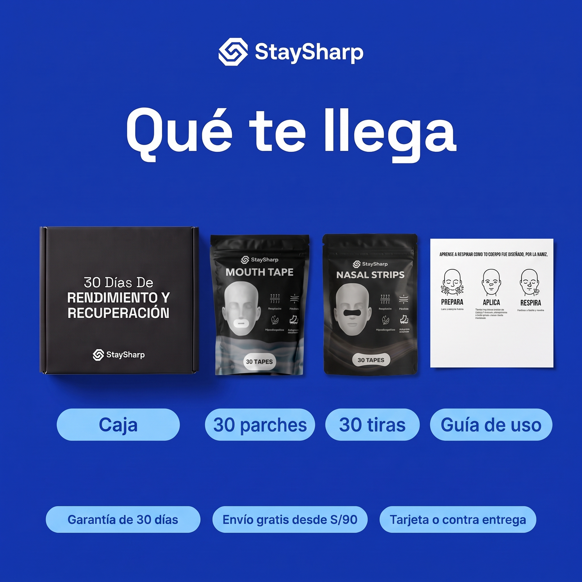 Parche bucal con orificio + Tira nasal StaySharp