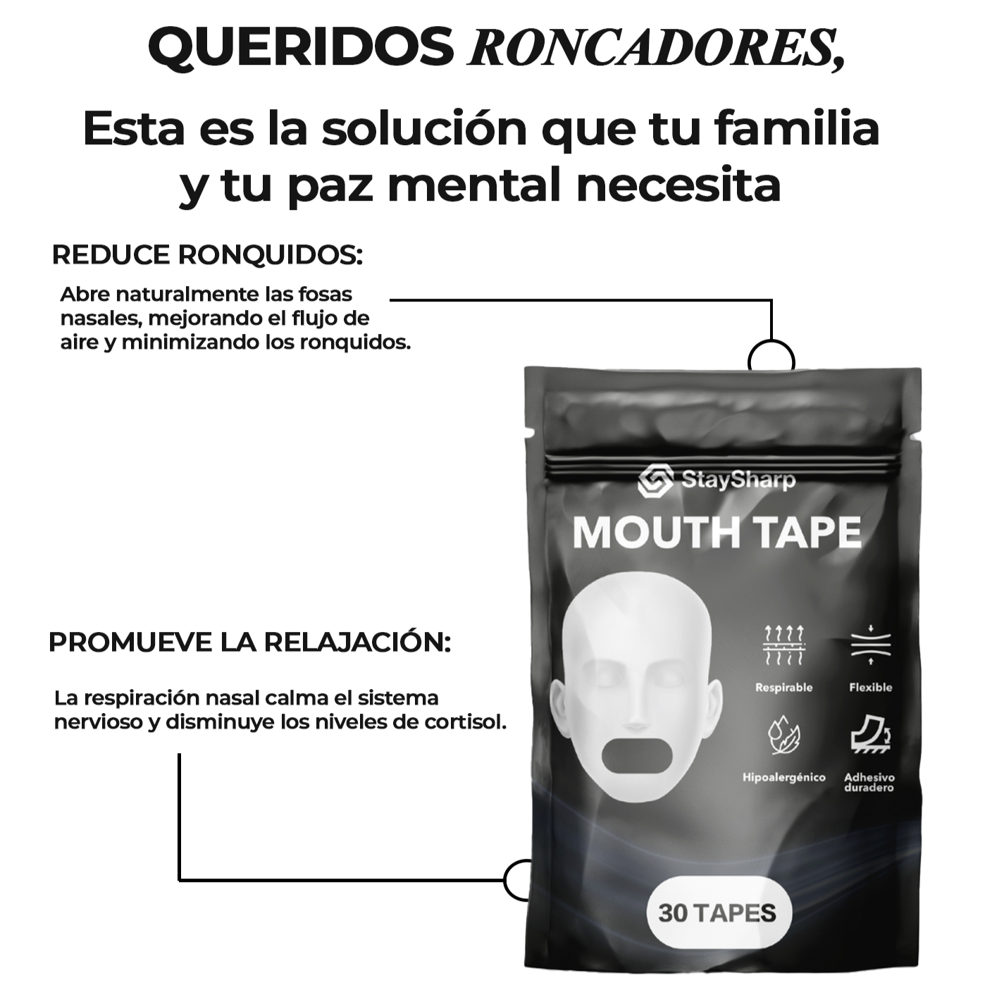 Parche bucal StaySharp (Mouth tape)