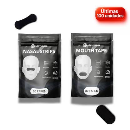 Parche bucal Negro + Tira nasal StaySharp