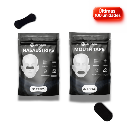 Parche bucal Negro + Tira nasal StaySharp